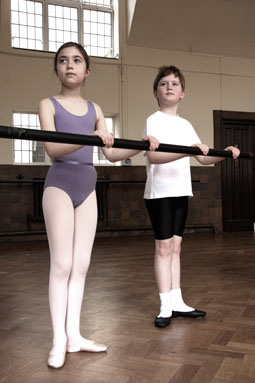 Girl and boy ballet dancer
